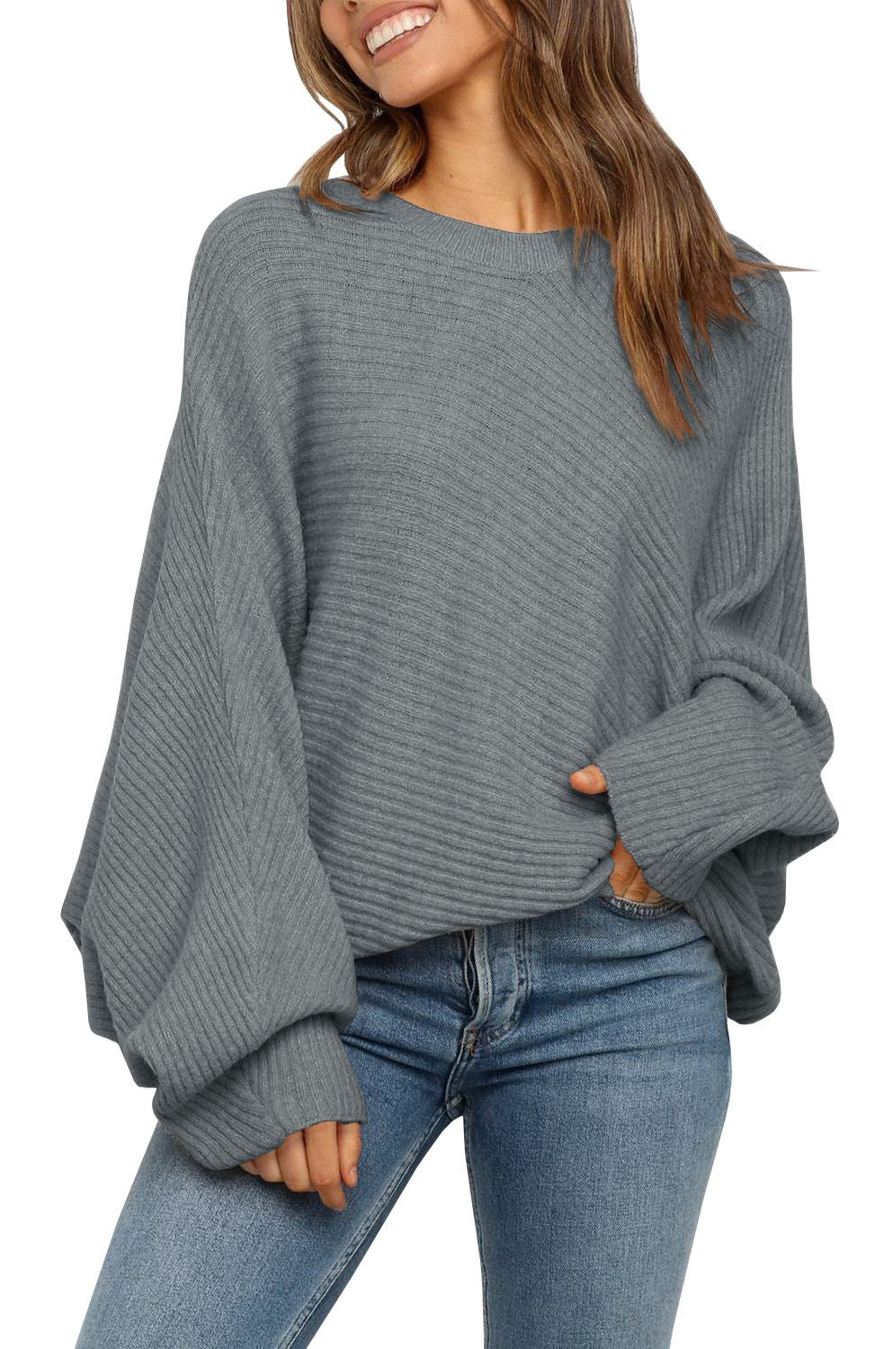 🎉New Arrival💛Women‘s Chic Batwing Sweater | Round Neck, Relaxed Fit, Spring Fall Top🔥Buy 2 Free Shipping& 10% off