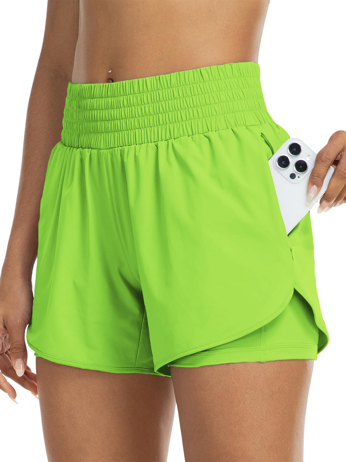 Women's High-Rise Layered Shorts – Comfy Skinny Fit with Pocket Detail🔥Buy 2 Free Shipping