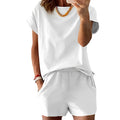 Casual Fitted Set | Short Sleeve Tee & High-Rise Shorts🔥Buy 2 Free Shipping