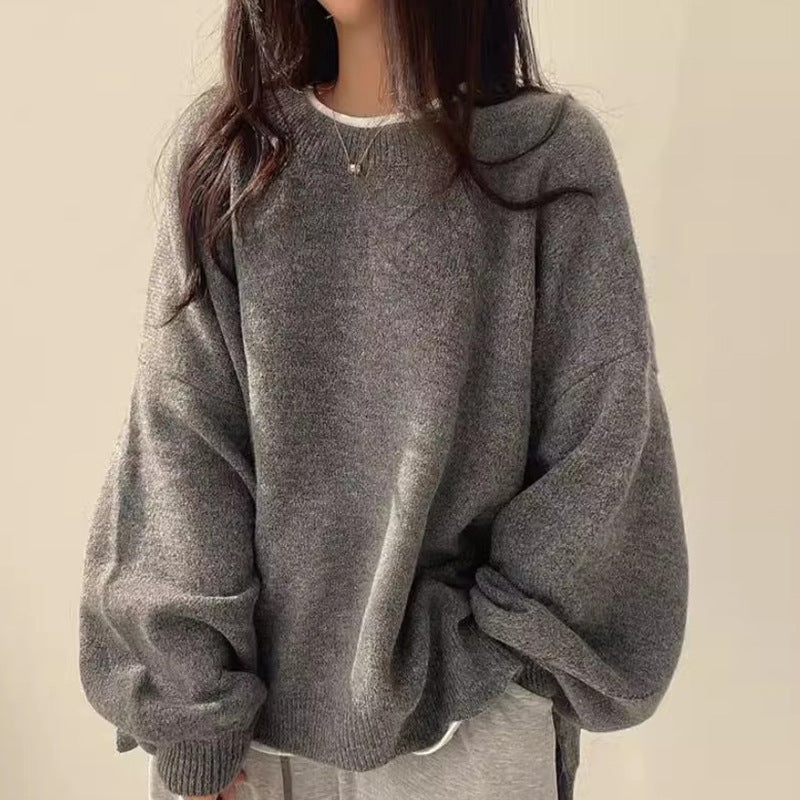 🎉New Arrival💛Casual Split Hem Sweater | Drop Shoulder, Round Neck, Fall Winter🔥Buy 2 Free Shipping& 10% off