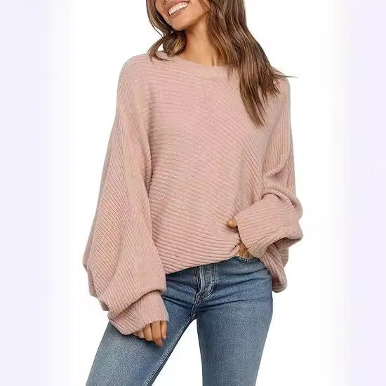 🎉New Arrival💛Women‘s Chic Batwing Sweater | Round Neck, Relaxed Fit, Spring Fall Top🔥Buy 2 Free Shipping& 10% off